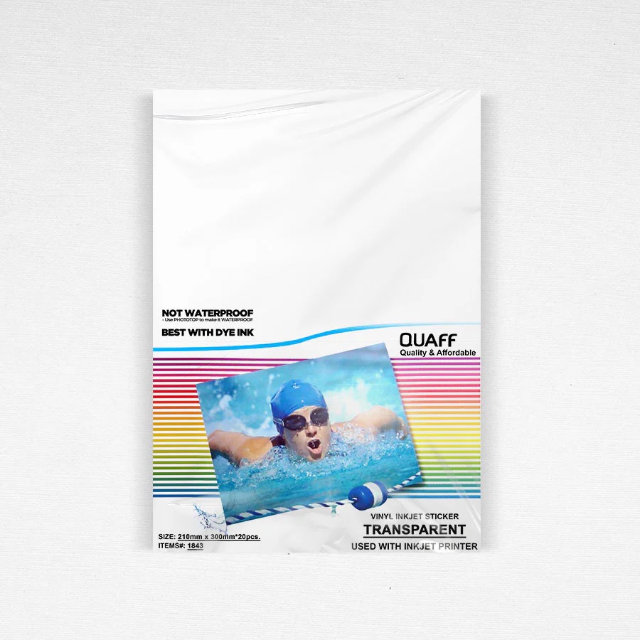 QUAFF VINYL INKJET STICKER TRANSPARENT